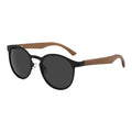 2022 New Arrival Fashion Stainless Steel Frame UV400 Polarized Lens Outdoor Natural Wooden Temples Custom Engraved Sunglasses