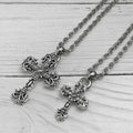 MYF Factory Custom Wholesale Women's Religious Black Rhodium Plated 925 Sterling Silver Cross Pendant Necklace Link Party Gift