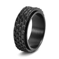 Fashionable Punk Cool Jewelry Simple Vintage Trendy Men's Stainless Steel Dragon Scale Rotatable Black Wedding Engagement Rings