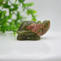 2026 Stones 1.5 Inch Wholesale Natural Gemstone Carving Turtle Statue Unakite Small Animal Decoration