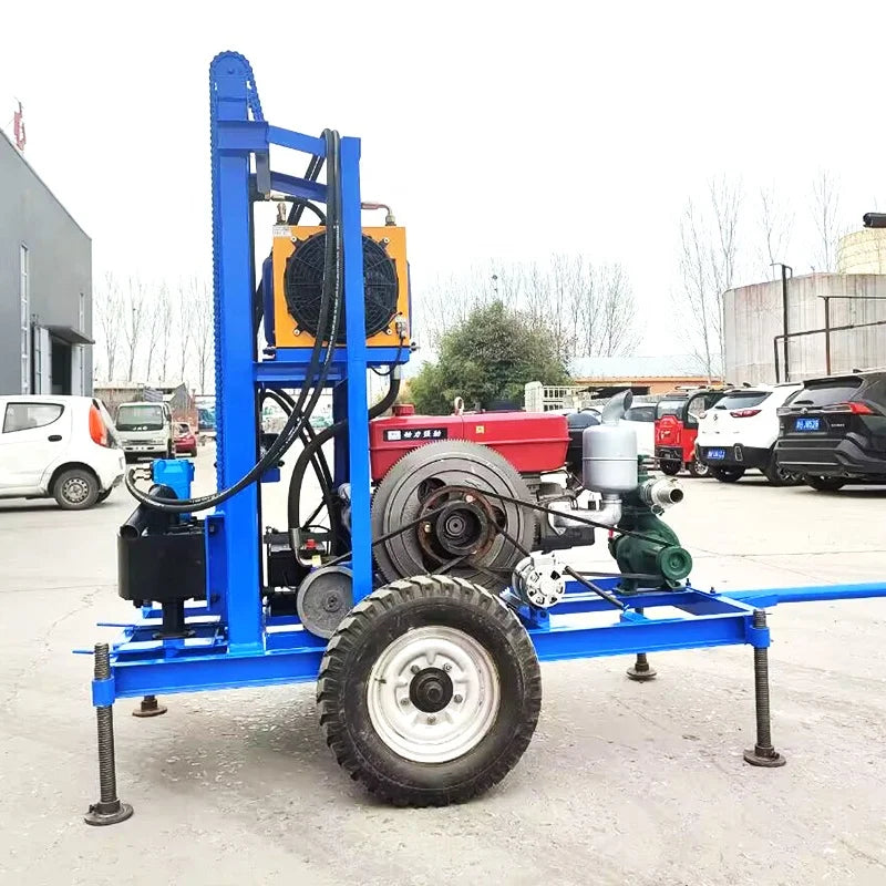 Wheels Type 22hp Diesel Hydraulic Ground Water Well Digging Machine Bore Well Drilling Machine Price
