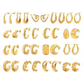 Wholesale New 17 Styles Anti Tarnish 316l Stainless Steel 18k Gold Plated Fashion C Shape Hoop Earrings Jewelry for Women