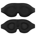 Black Luxury 3D Memory Foam Eye Mask Elastic Strap Super Soft Oversized for Men/Women Light Block Travel Sleep Mask Bamboo Fiber