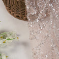 Luxury French Embroidery Beaded Lace Fabric with Stain Resistance for Wedding Dresses Bags and Shoes for Girls and Boys