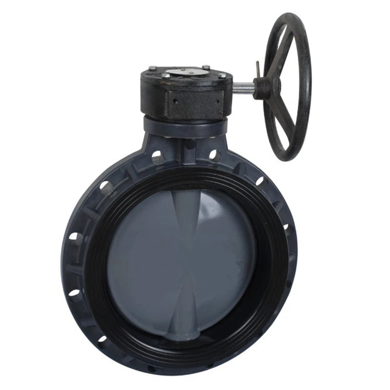 China High Quality 14inch to 24inch DIN ANSI Jis Standard Pvc butterfly Valve with Gear DN350 to DN600 UPvc butterfly Valve