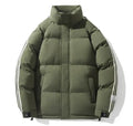 New Sports Winter Jacket Stand Collar Design Solid Color Bread Coat Couple Thick Warm Mens Down Jacket