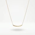 QIAOREN 11335 Waterproof 18K Gold Plated Brushed Curved Bar Necklace Stainless Steel Summer Beach Casual Jewelry