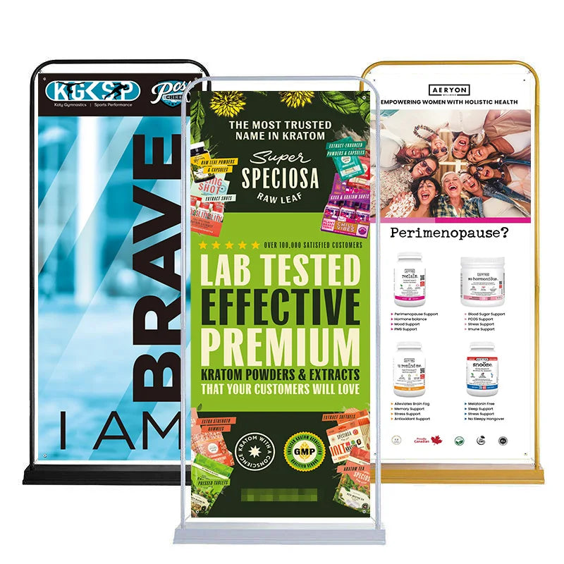 Vertical Billboard Door Poster Design and Production of Publicity Rack Yilabao Display Custom Telescopic Folding Display Shelf