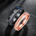DINGCHAO Elegant Colorful Stainless Steel Multi-Row Zircon Couple Ring Set Modern Fashion Fine Rings with Classic Style
