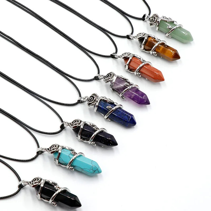 New Stone Tourmaline Original Stone Pendant Resin Glue Base Crystal Bud DIY Silk-wound Kyanite Necklace