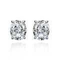 925 Silver Earring Oval White Gold Plated Classic Cut Zirconia Stone Stud Earrings Jewelry