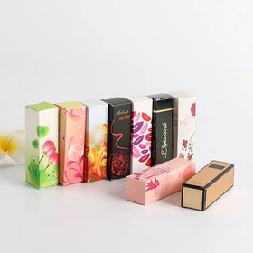 Customized Logo Lipstick & Lip Gloss Packaging Folders with Embossing and Matt Lamination for Skin Care Serum and Cosmetic Use