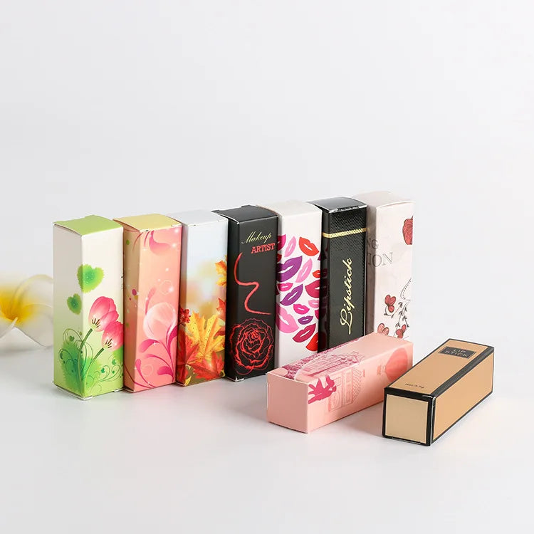 Customized Logo Lipstick & Lip Gloss Packaging Folders with Embossing and Matt Lamination for Skin Care Serum and Cosmetic Use