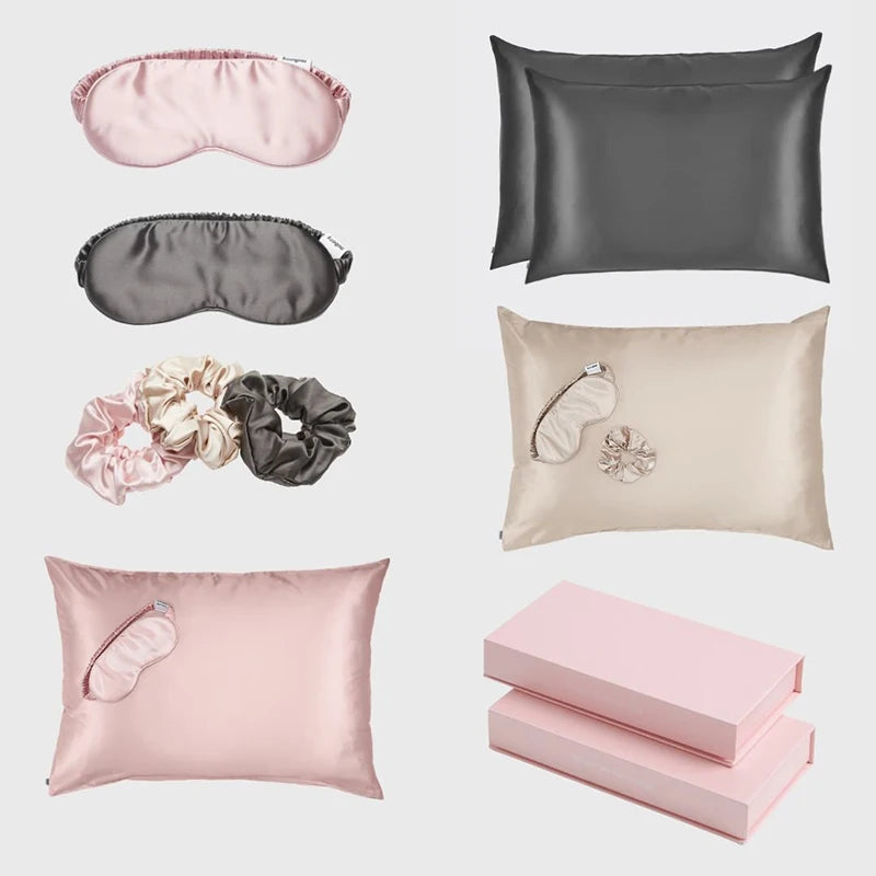 Soft Zipper Real  19mm Mulberry Silk PillowCase Custom Luxury 22mm 100% Pure Mulberry Silk Pillow Cases Gift Set