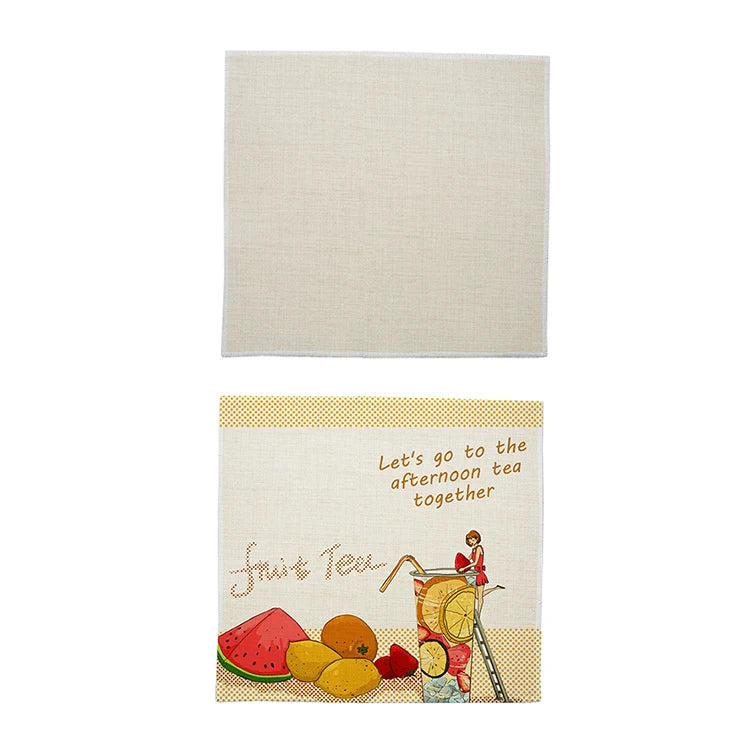 Factory Manufacturer Personalized Classic Sublimation Blanks Linen Eco-Friendly Elegant Design 10x10cm Square Mug Coaster