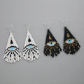 Devil's Eye Bohemian Women's Unique Trendy Style Acrylic Glass Beads High Hand Woven Earrings