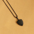 Black PVD Plated Necklace Stainless Steel Minimalist Stylish Necklace  Shield Pendant Necklace for Men Boy Father Gift