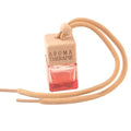 8ml Car Rearview Mirror Hanging Rope Empty Bottle Car Fragrance Glass Square Perfume Bottle With Wooden Cap
