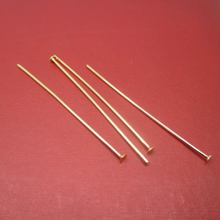 Wholesale 24K Triple Gold Plated Flat Head Pin Connect Pin for Jewelry Making