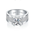 Factory Price D VVS Moissanite Certificate 925 Sterling Silver 1CT Moissanite 18K Gold Rhodium Plated Men Rings Silver 925