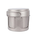 Ultralight 1100ml Titanium Camping Pot Set with Foldable Handle 1100ml Titanium Mug Cup Fry Pan for Outdoor Cooking