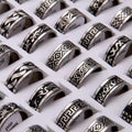 Classic Men's Stainless Steel Rings Jewelry for Men and Women Jewelry Gifts Mixed Batch of Ring Box