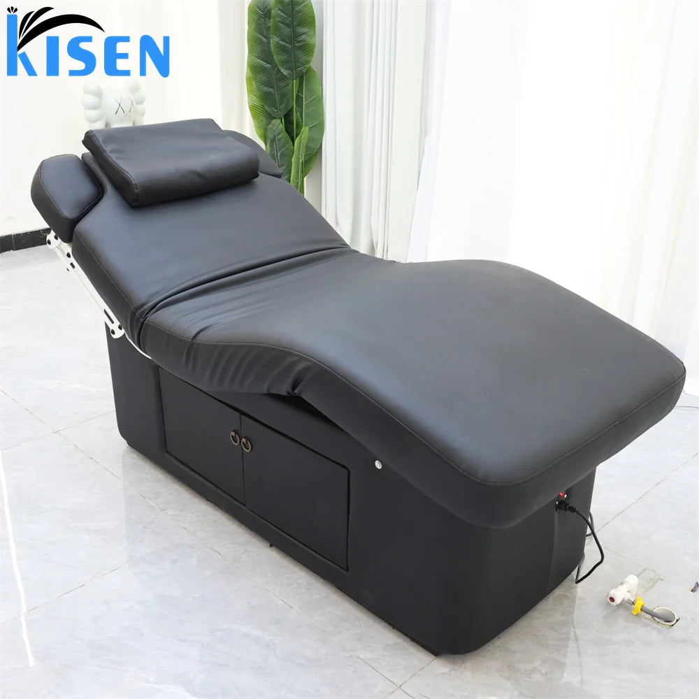 Popular Electrical Beauty Salon Spa Massage Table Armrest Adjustable Soft Cushion Beauty Heat Bed 4 Motors with Storage Space