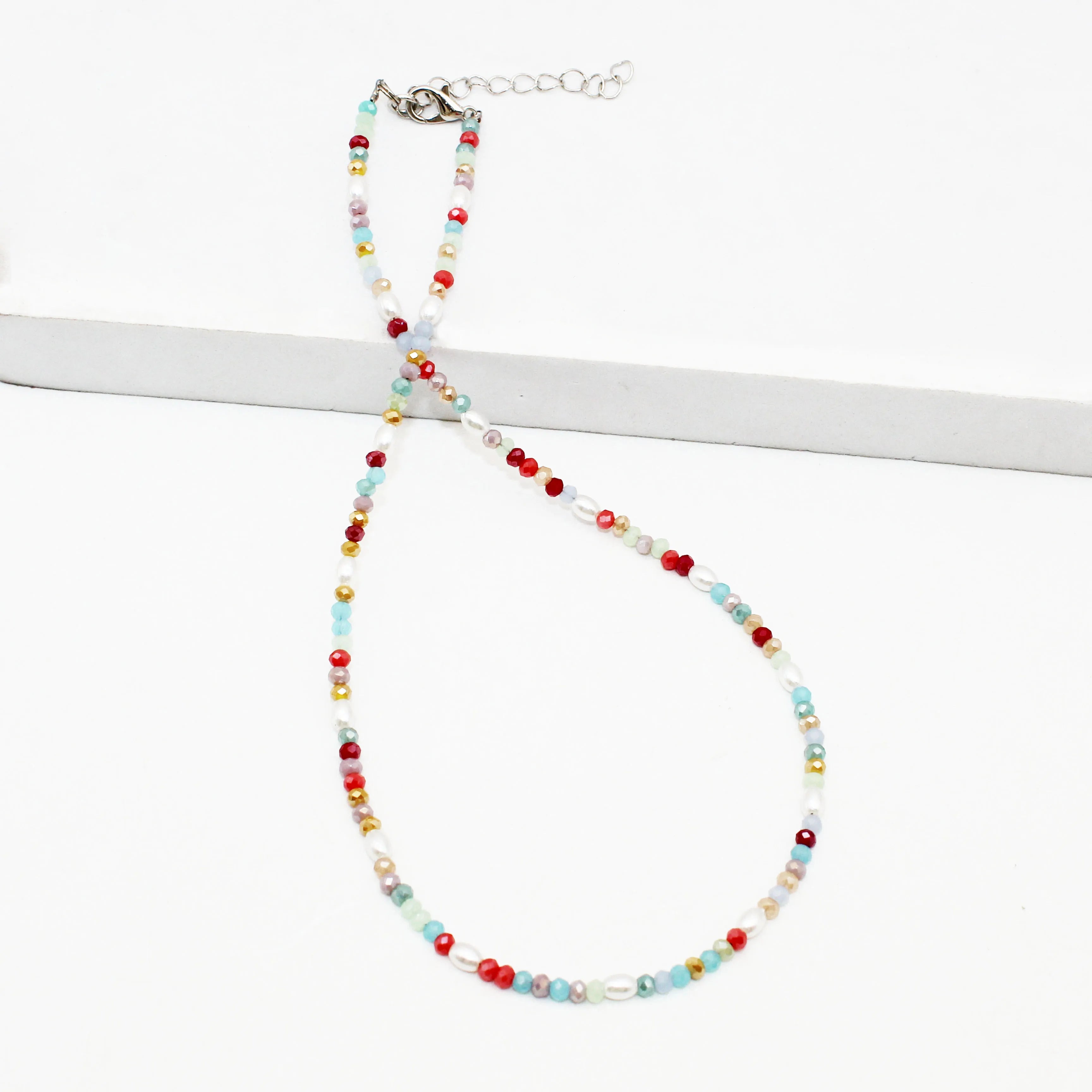 Jachon Ins Korean Choker Autumn Style Niche Design Gold Crystal Colorful Choker Necklace Clavicle Chain Female