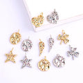 Rustic Geometric Round Oval Star Heart Clover Charm Micro Pave Multi Color Rainbow Cubic Zirconia CZ Stone Jewelry Finding L13