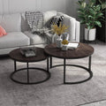 Hot Sell Modern Design Metal & Wood Round Coffee Table Set Durable & Stable Living Room Home Furniture