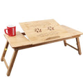 Bamboo Laptop Table Adjustable Bed Tray Floor Lap Desk Wood Computer Standing Desk for Reading Eating