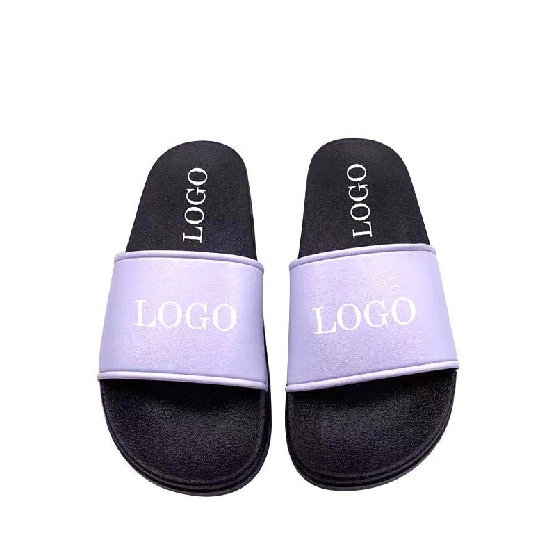 Fashion Summer Open Toe Custom Logo Plastic Slippers PVC Slides Sandals for Women