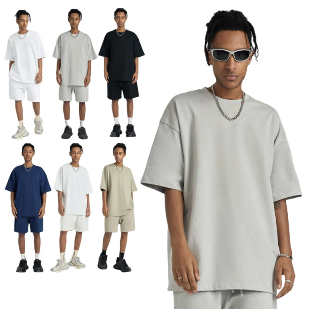 310gsm 100% Cotton Short Sleeve Shirts Custom logo Heavy Weight Graphic Tee Drop Shoulder Oversized t Shirt