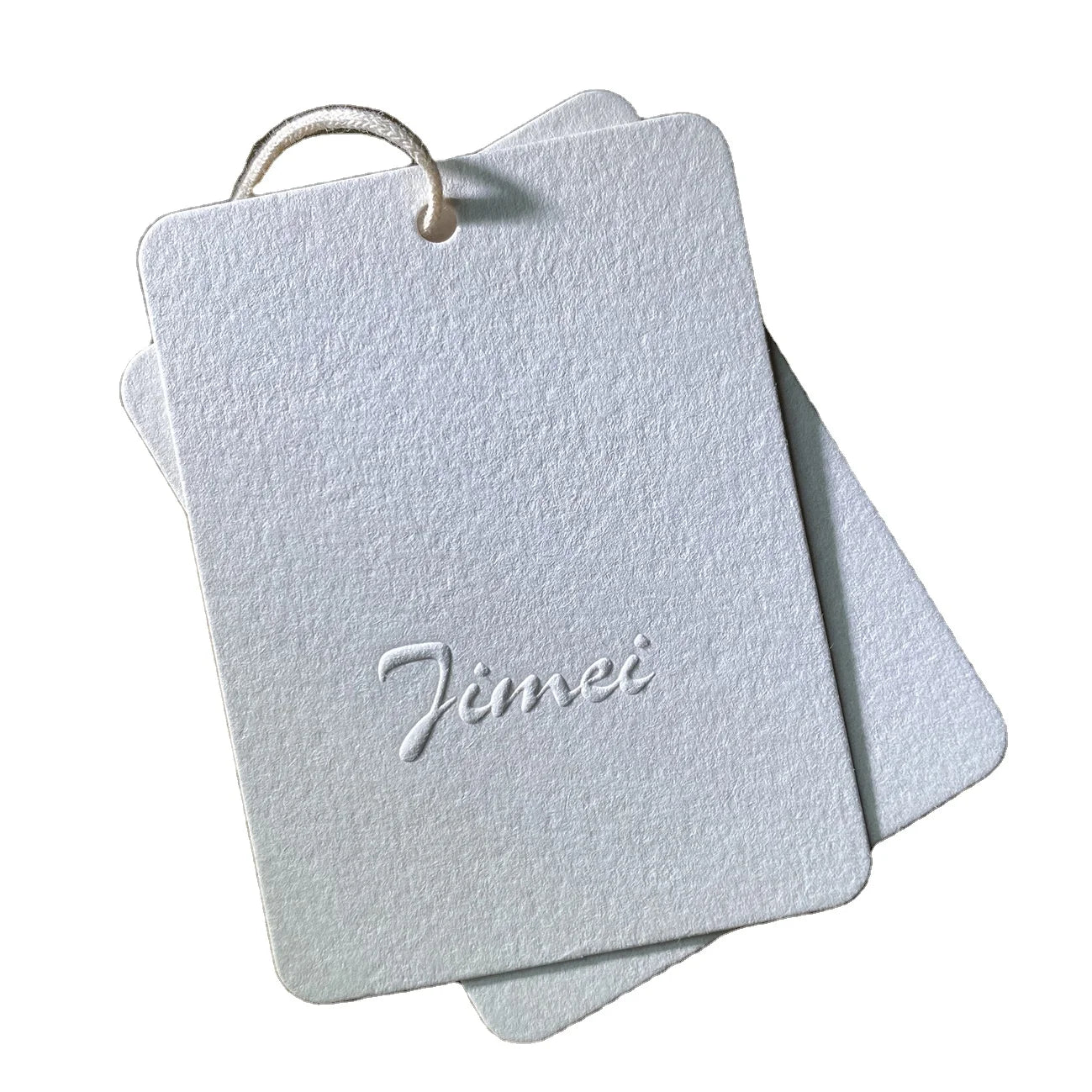 Custom Logo Garment Tags White Gold Silver Stamping Printing Coated Paper Clear PVC Leather Tag Recyclable Eco-Friendly