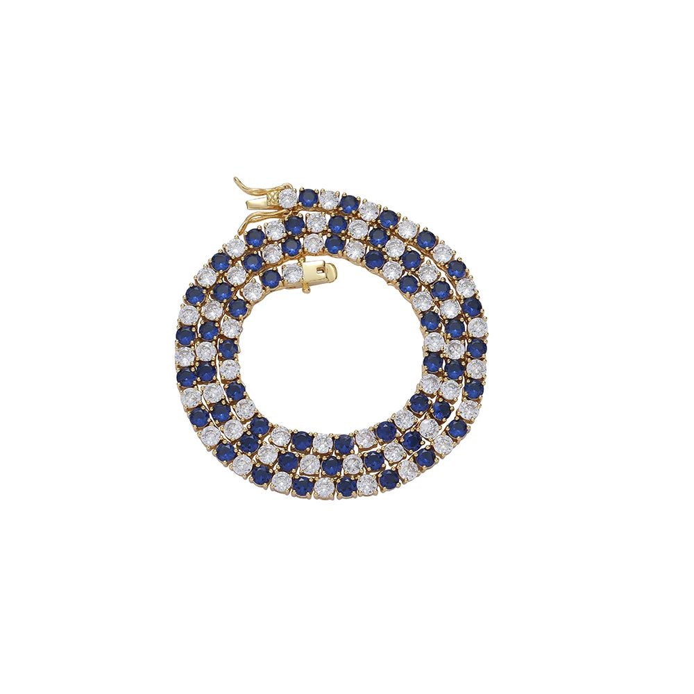 BC124 4mm 18"  Tennis Chain Iced Out Brass Prong Setting CZ Necklace Cubic Zircon Bling Bling Jewelry
