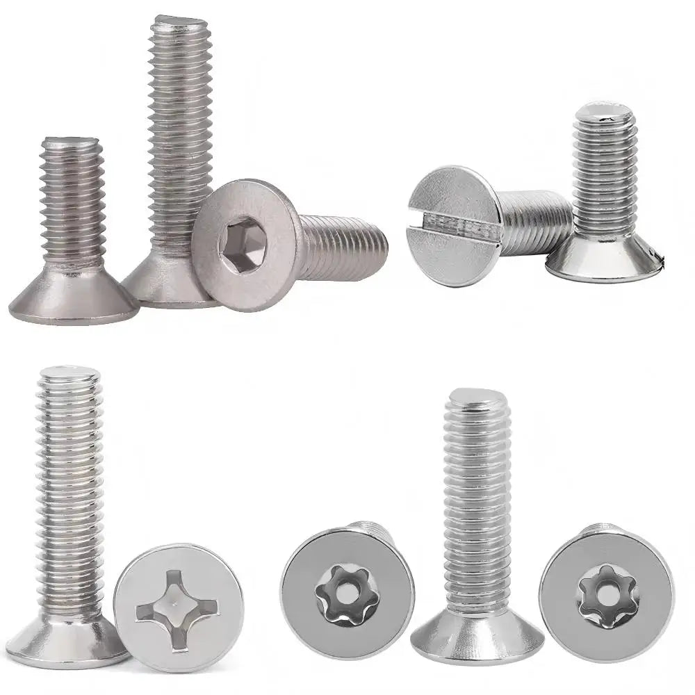 M2 M3 M4 M5 M6 Stainless Steel 304 316 Countersunk Anti-theft Screw Slotted Phillips Torx Socket Flat Head Machine Screw