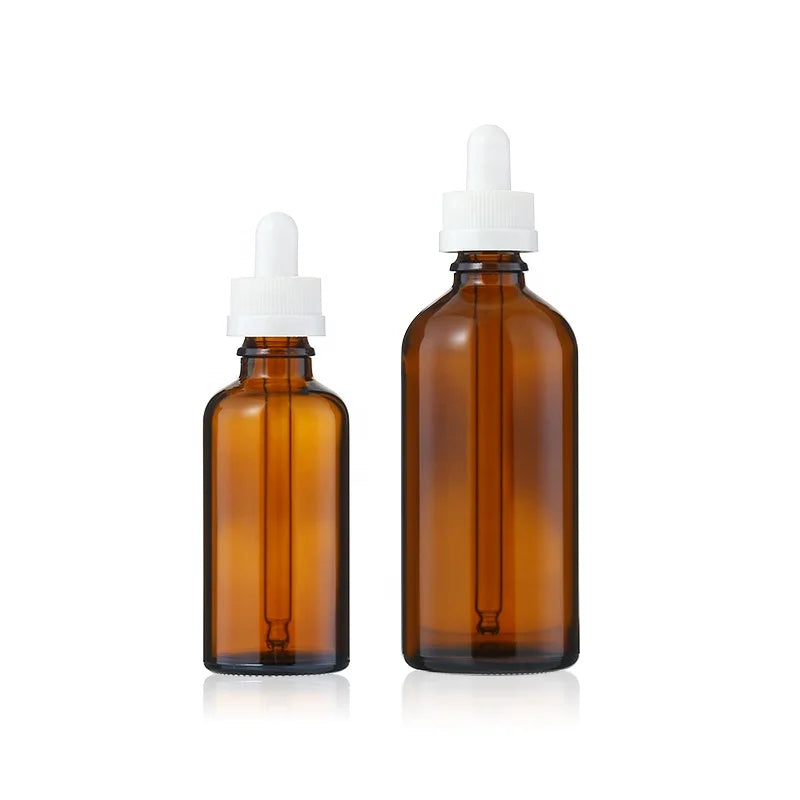 50ML Brown White Plastic Head Cap Glass Dropper Bottle Beautiful Practical Multi-Functional Design Essential Oils
