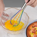Wholesale 8 10 12 Inch Manual Silicone Handle Steel Egg Whisk