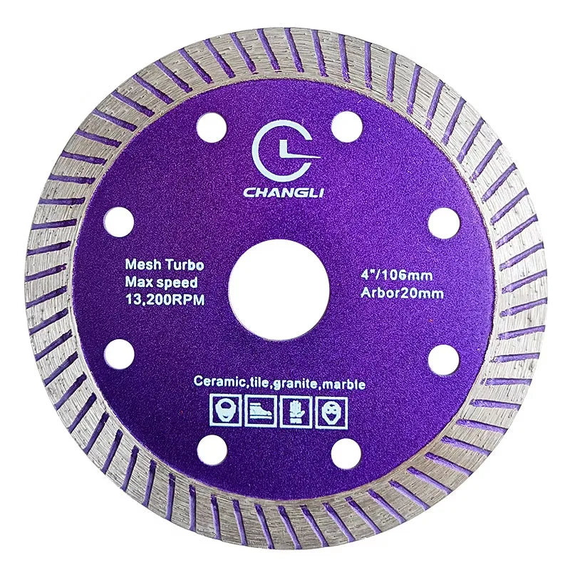 Changli Industrial Purple Diamond Saw Blade 106mm OEM Available Professional Grade for Tile Ceramic Brick Stone Cutting