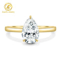 14K 18K Real Gold Engagement Ring VVS Moissanite D Color Super White 2 Carat 7x10mm Pear Cut Wedding Rings