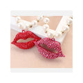 RisingMoon Collar Luxury Jewelry Accessories Wholesale Women Kids Gifts Kiss Bling Pearl Red Lip Crystal Pendant Necklace