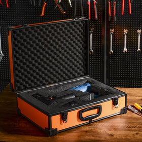 GLARY Orange Hard Abs Tool case Portable case Tool Box Customizable Medium With Locks