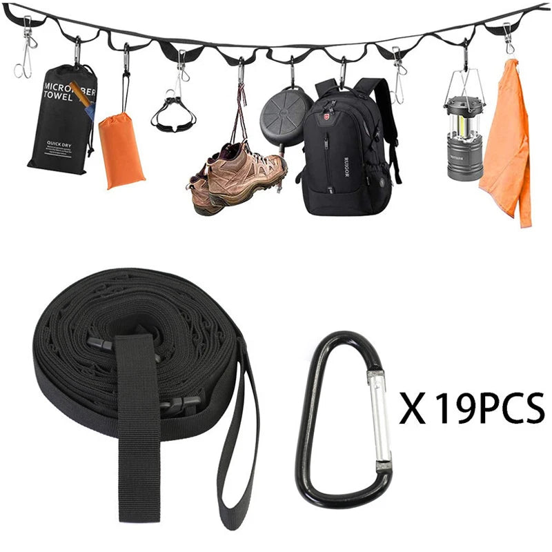 Customized Outdoor Mountaineering Camping Rope Durable Storage Adjustable Clothesline