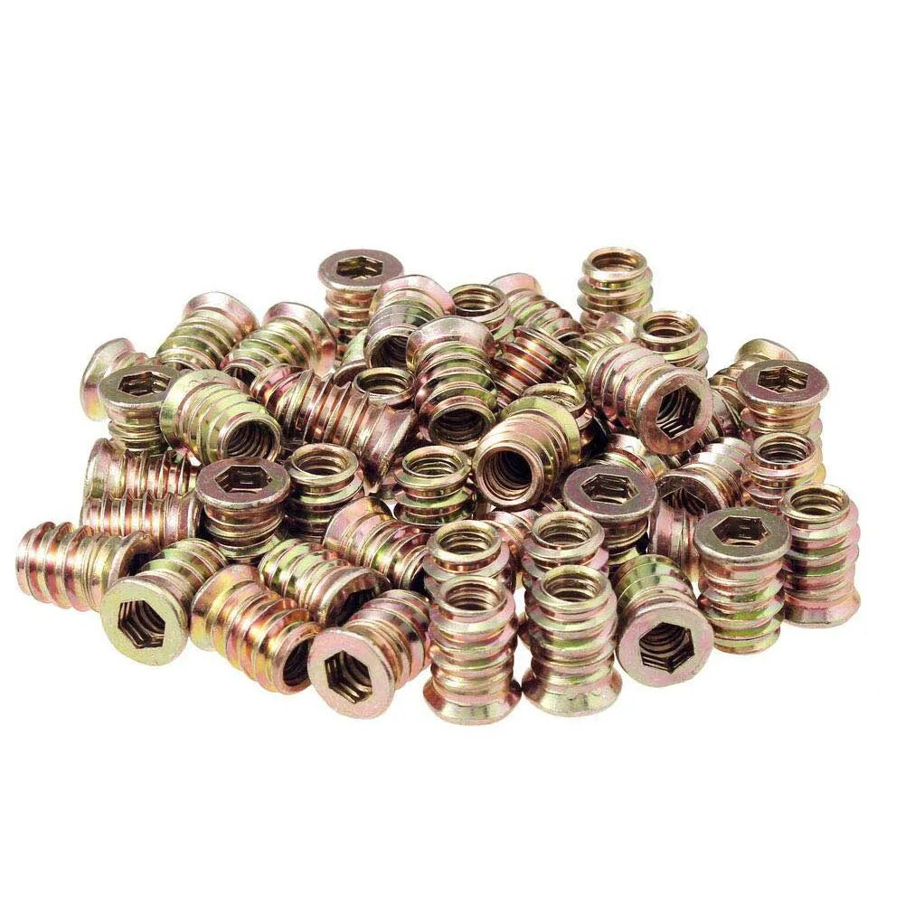Fastener Connector Wood Carbon Stainless Steel Threaded Hexagon Socket Hex Brass Inserts Nuts for Wood Furniture Screw