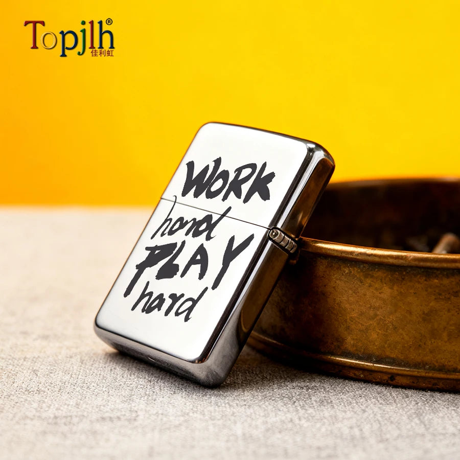 Topjlh Wholesale Silver Jet Flame Lighter for Sublimation Customizable Torch for Cigarettes with Metal Case Personalized Desig