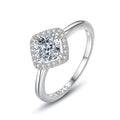 Fashion Luxury 925 Sterling Silver square Simulation Diamond Women Wedding Ring