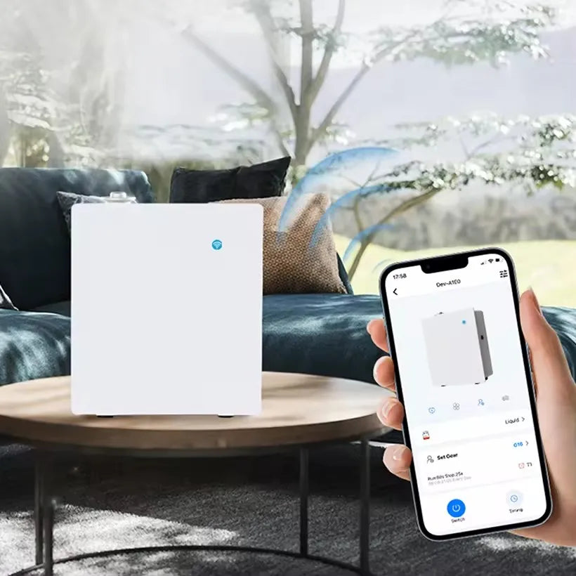 Newest HVAC Wall-Mounted WiFi for Bluetooth 150ml Eco-Friendly Waterless Scent Diffuser Remote Control Humidifier Air Purifier