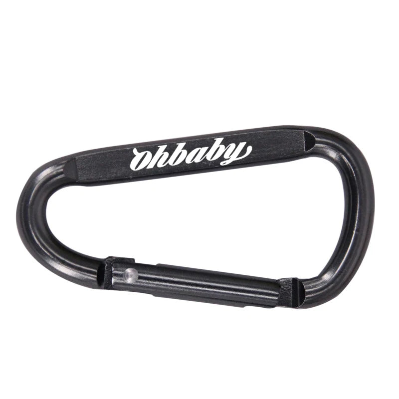 6CM Custom Laser Engraved Logo D Shape Black Metal Webbing Outdoor Climbing Aluminum Carabiner Hooks Clip GYM