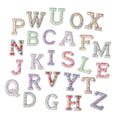 Hot Sale Fancy A-Z Per Set Handmade Self  Adhesive Rhinestone Pearl Letter Alphabet Patches for Clothes Bag