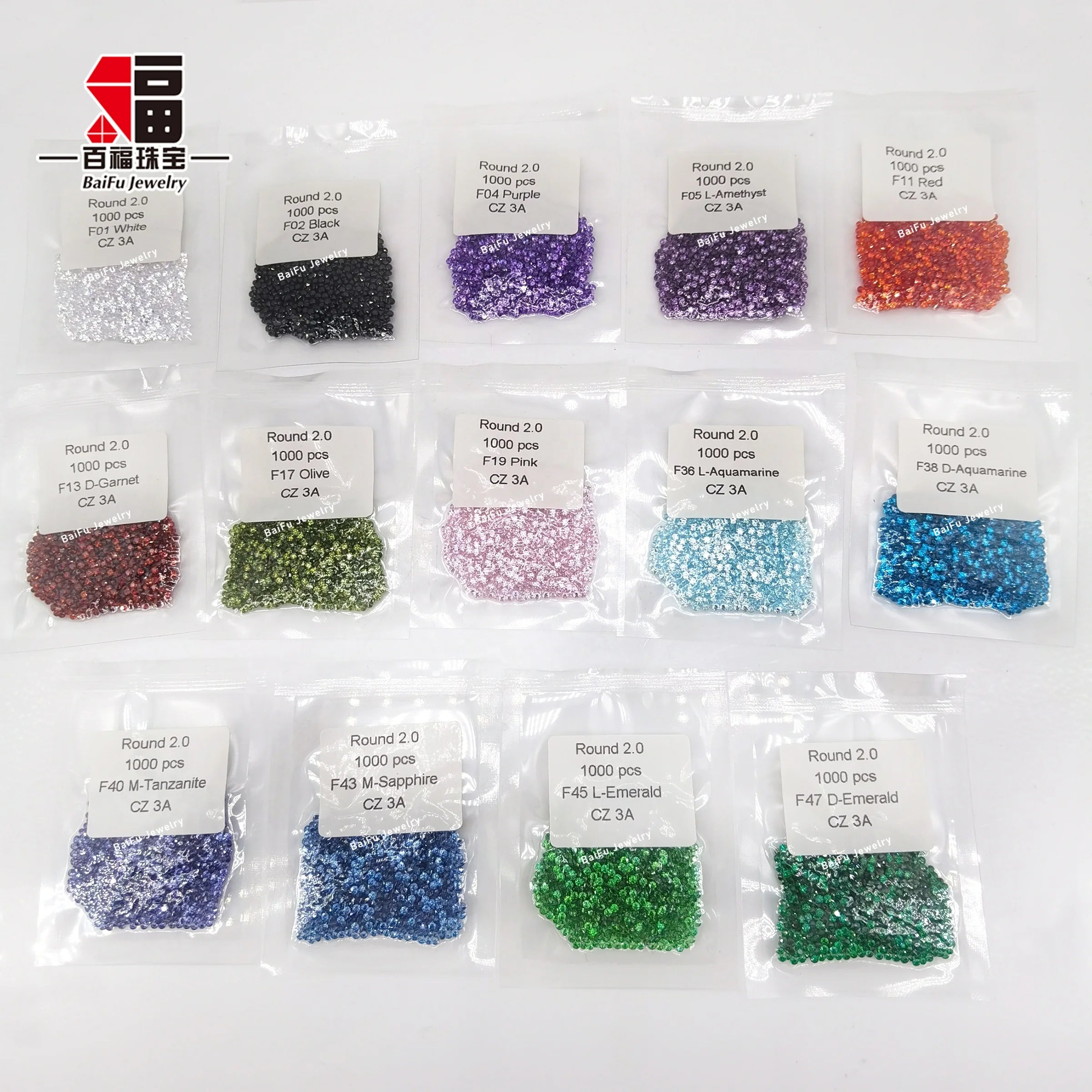 Baifu Jewelry Top Quality Zirconia Round CZ Stones